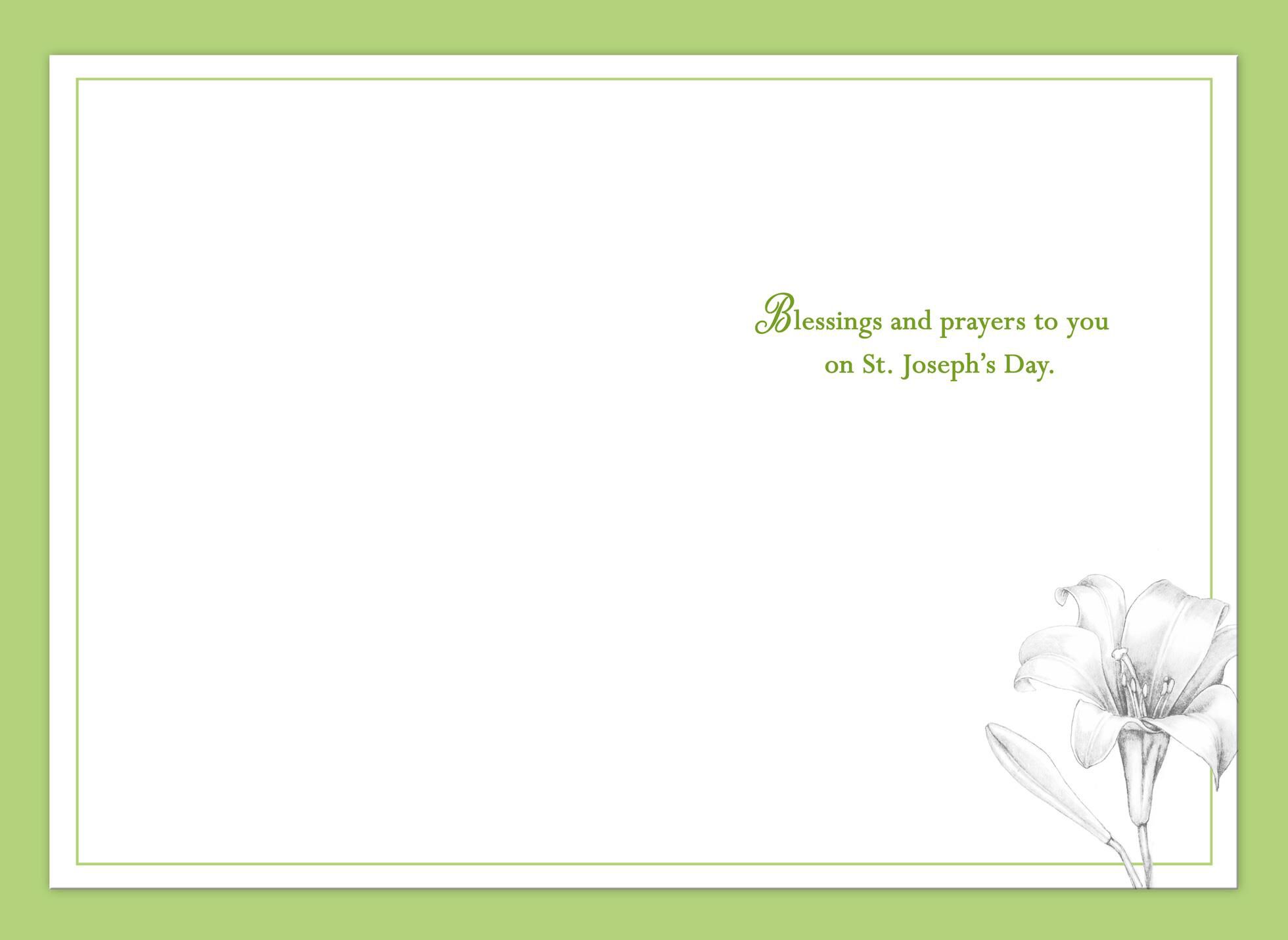 White Lilies St. Joseph's Day Prayer Card