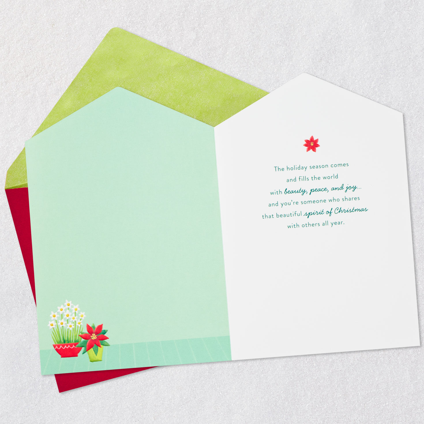 Botanical Greenhouse Christmas Card Open card with envelope image number 3