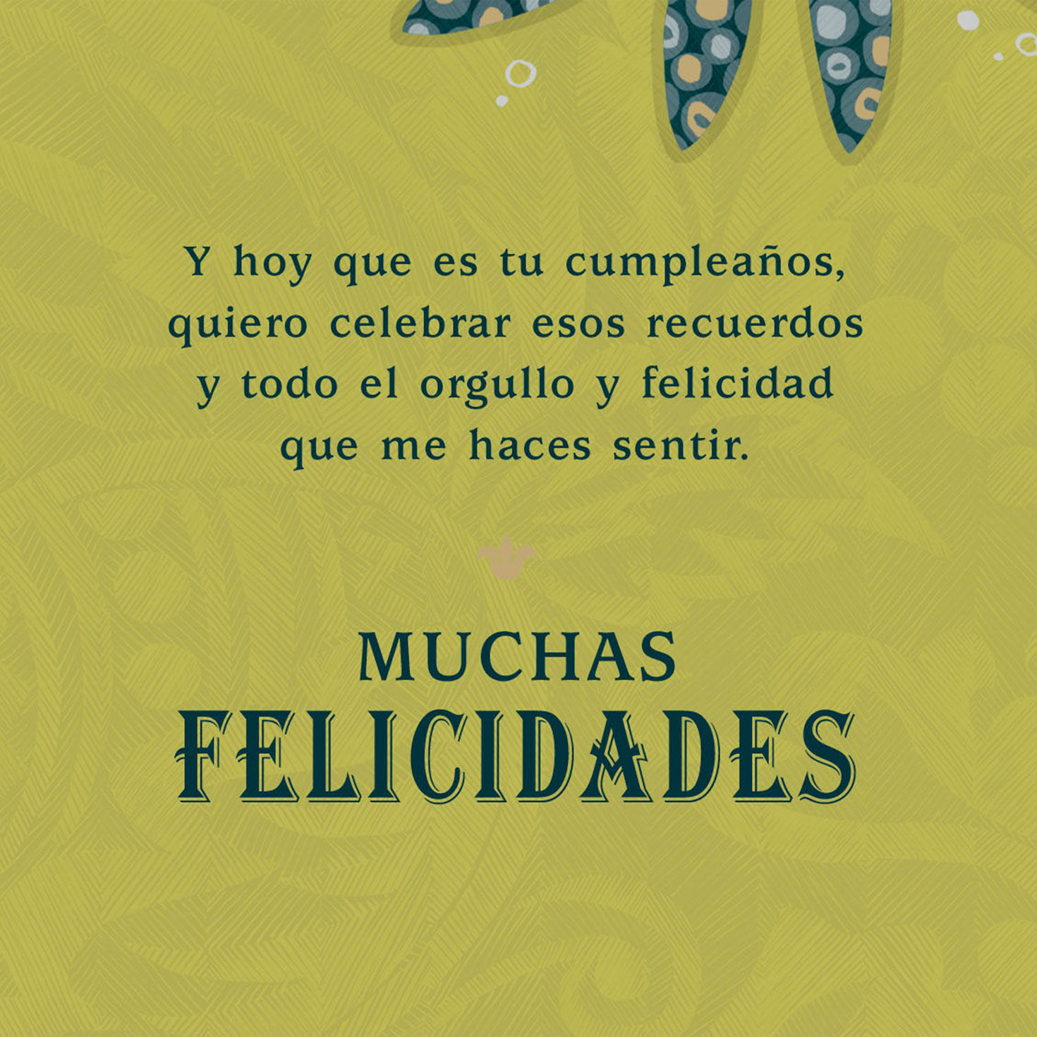 Patterned Leaves Grandson Birthday Card in Spanish Sentiment image number 2