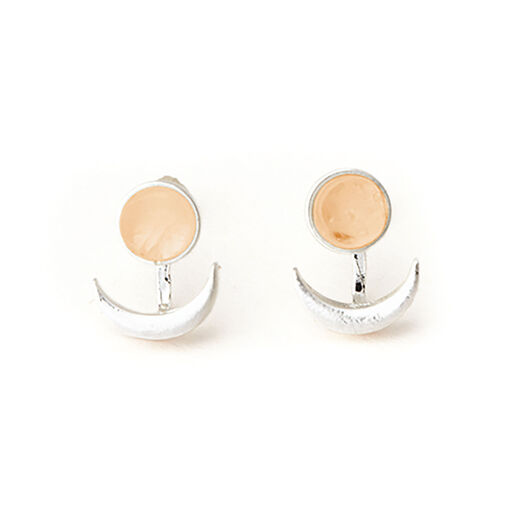 Sunstone and Silver Moon Phase Ear Jacket, 