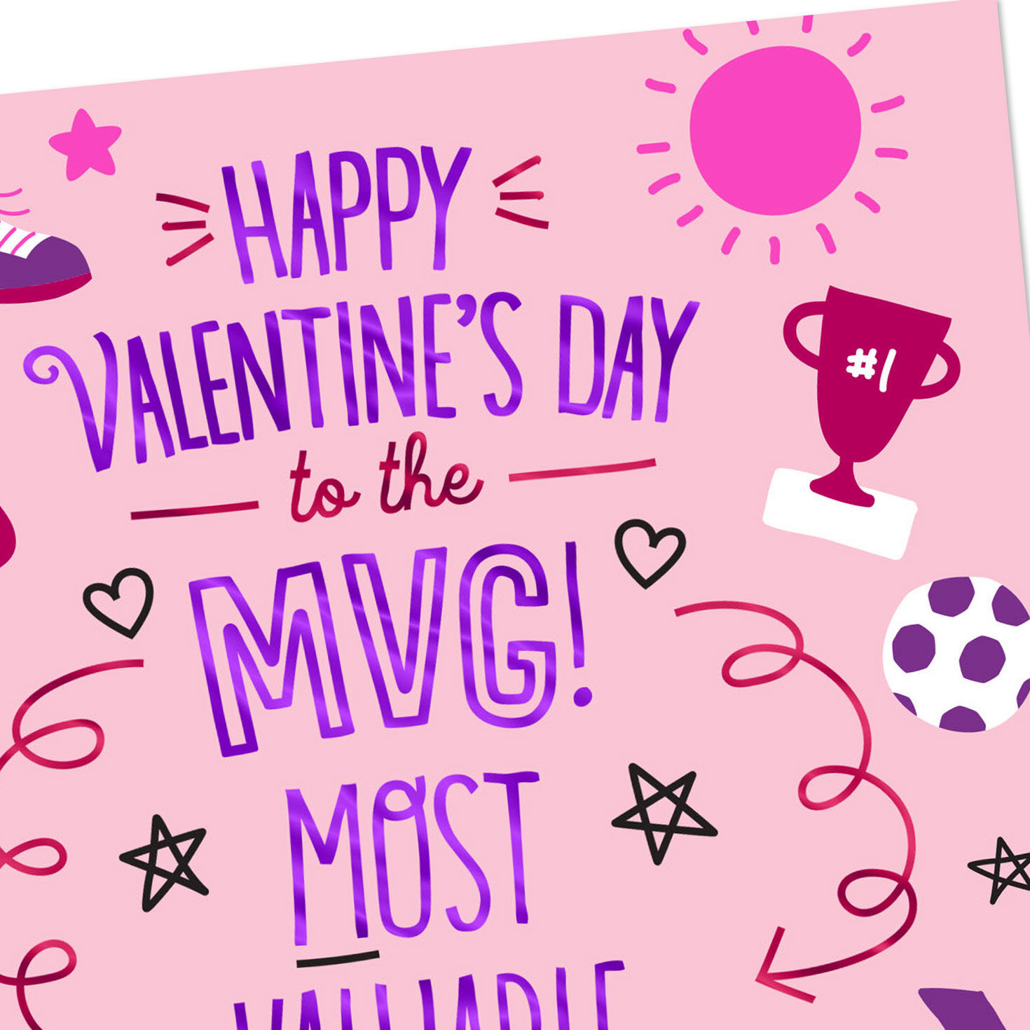 Sports Icons Granddaughter Valentine's Day Card Card Front Detail image number 4