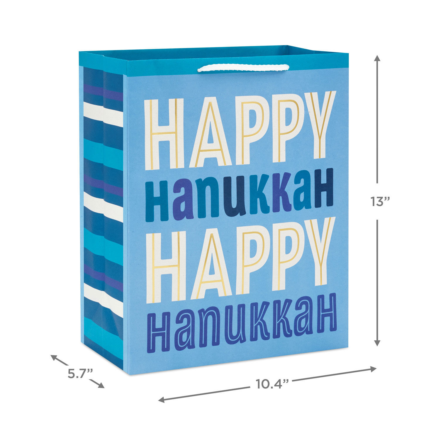 13" Happy Hanukkah on Blue Large Gift Bag for only USD 4.49 | Hallmark