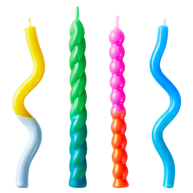 Abstract Shaped Birthday Candles, Pack of 4