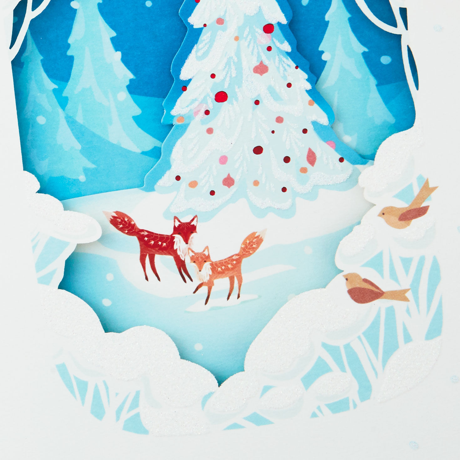 Foxes in Snow Romantic Christmas Card Card Front Detail image number 5