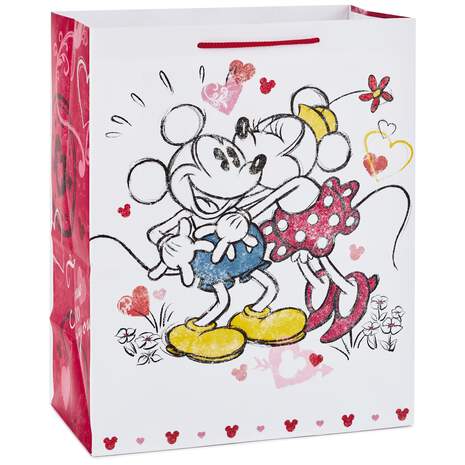 Disney Mickey Mouse and Minnie Mouse Valentine's Day Large Gift Bag, 13", , large