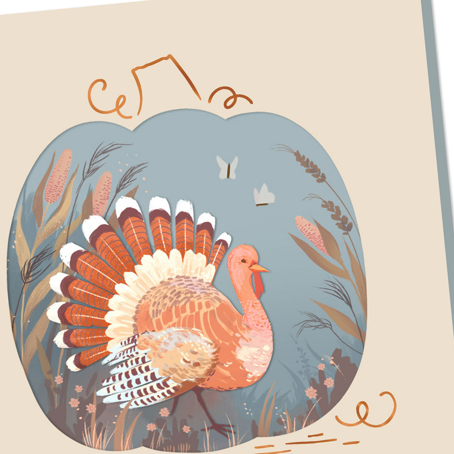 Turkey Illustration Thanksgiving Card Card Front Detail image number 4