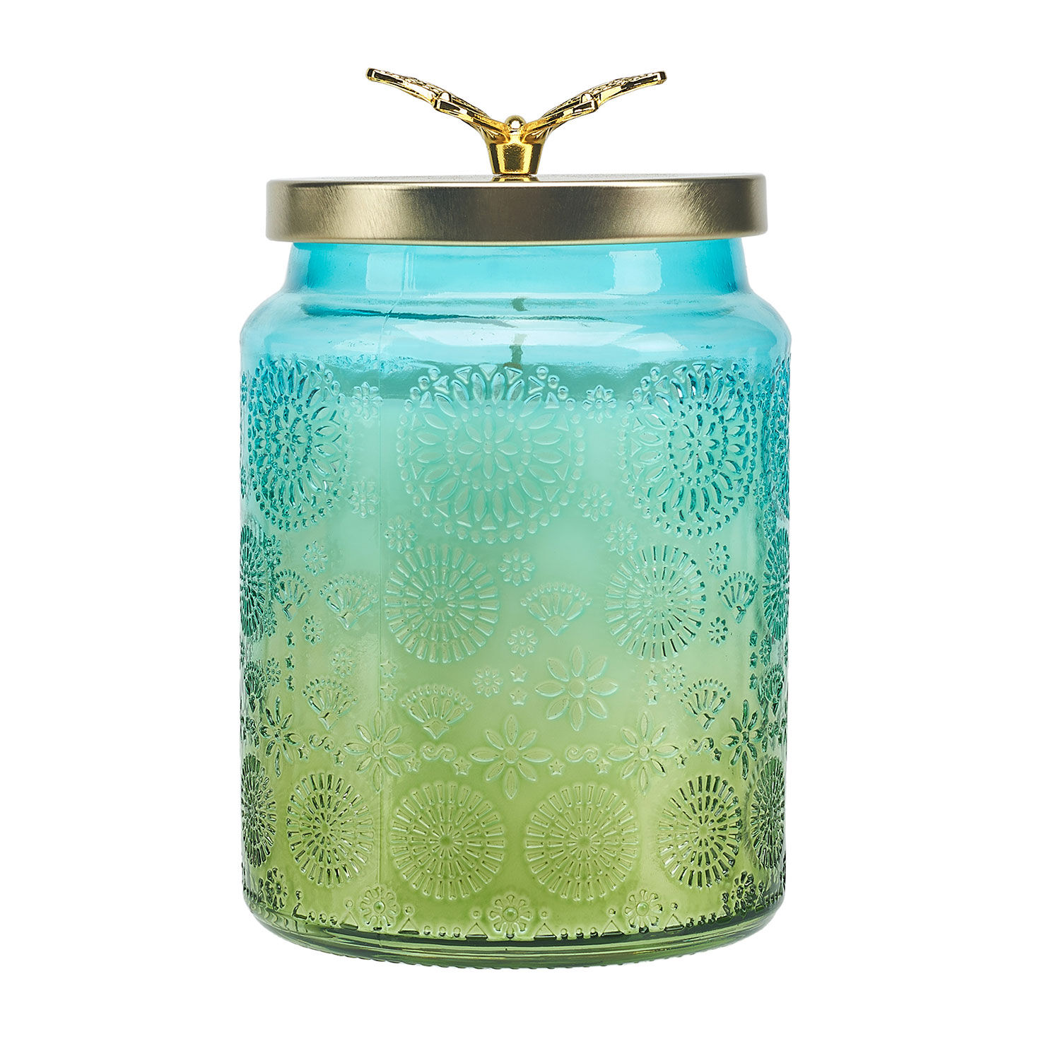 Rain Scented Candle in Blue Glass Jar side image number 4