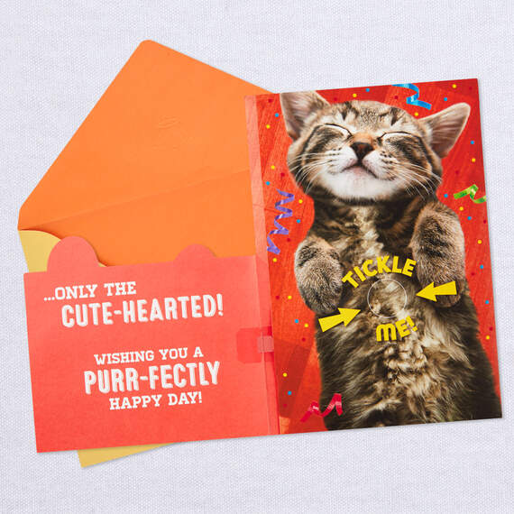 Cute-Hearted Kitten Birthday Card With Sound and Motion, , large image number 3