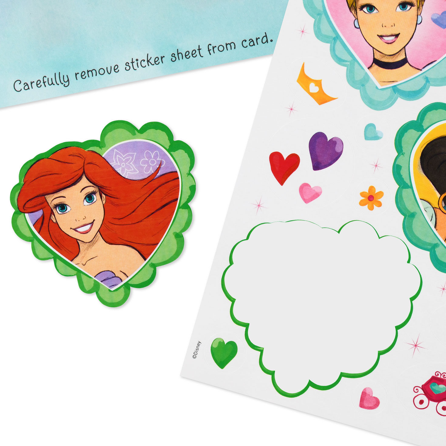 Disney Princesses Girls 3rd Birthday Card With Stickers sticker detail image number 5