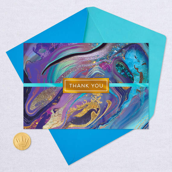 Marbleized Blank Thank-You Card, , large image number 4