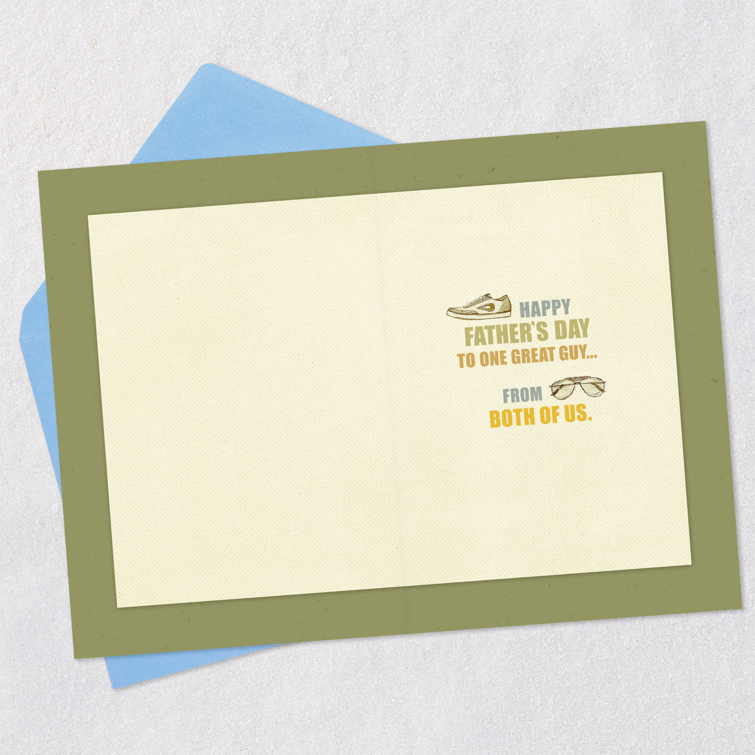 Stylish Men's Clothes Father's Day Card From Both Open card with envelope image number 3