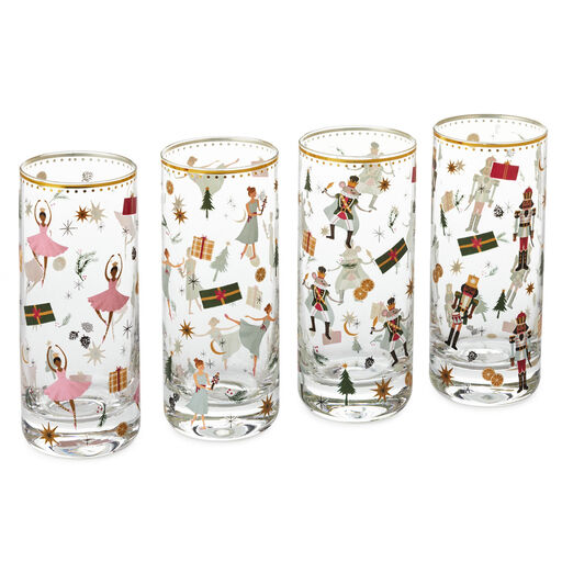 Nutcracker Ballet Drinking Glasses, Set of 4, 