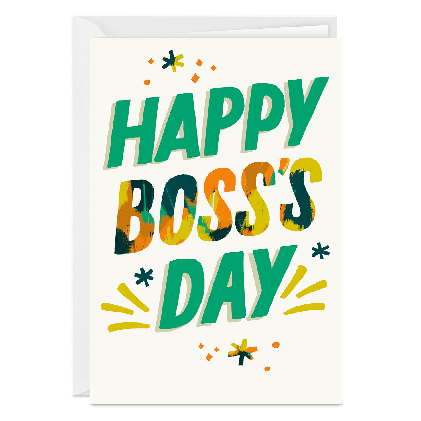 Colorful Lettering Custom Boss’s Day Card