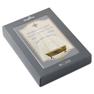 Manger and Frame Religious Boxed Christmas Cards, Pack of 16