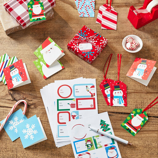 Cute and Colorful Christmas Gift Tag Kit, Set of 80, 