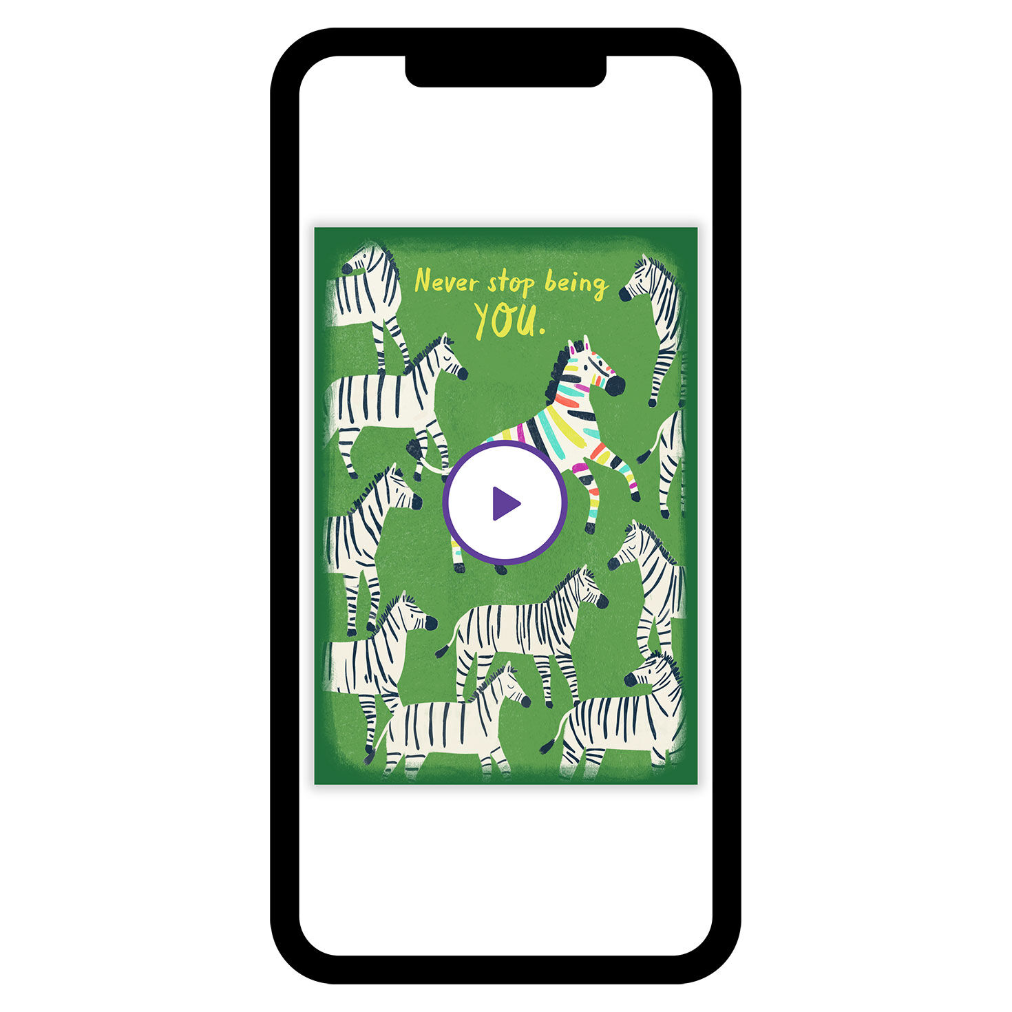 Never Stop Being You Zebras eCard