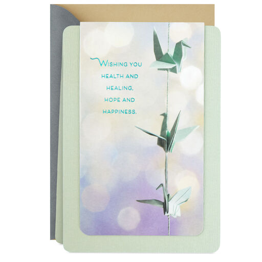 Health and Healing Origami Swans Get Well Card, 