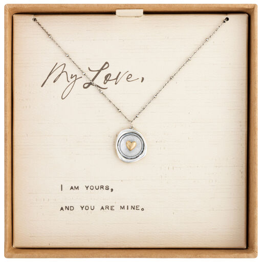 Heart Charm Dear You My Love Necklace, 17.5", 
