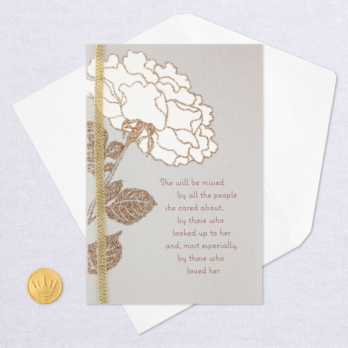 Gold Glitter Flower Sympathy Card Greeting Cards Hallmark
