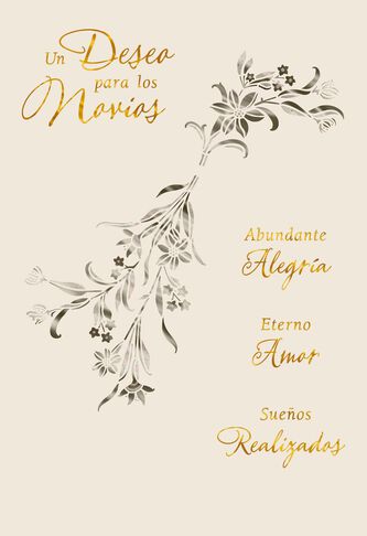 Wishes For The Newlyweds Spanish Language Wedding Card Greeting Wishes For The Newlyweds Spanish Language Wedding Card