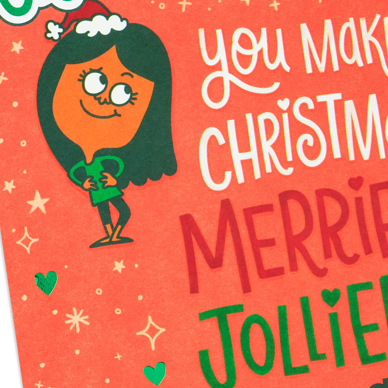 Pink and Green Pop-Up Granddaughter Christmas Card Card Front Detail image number 4