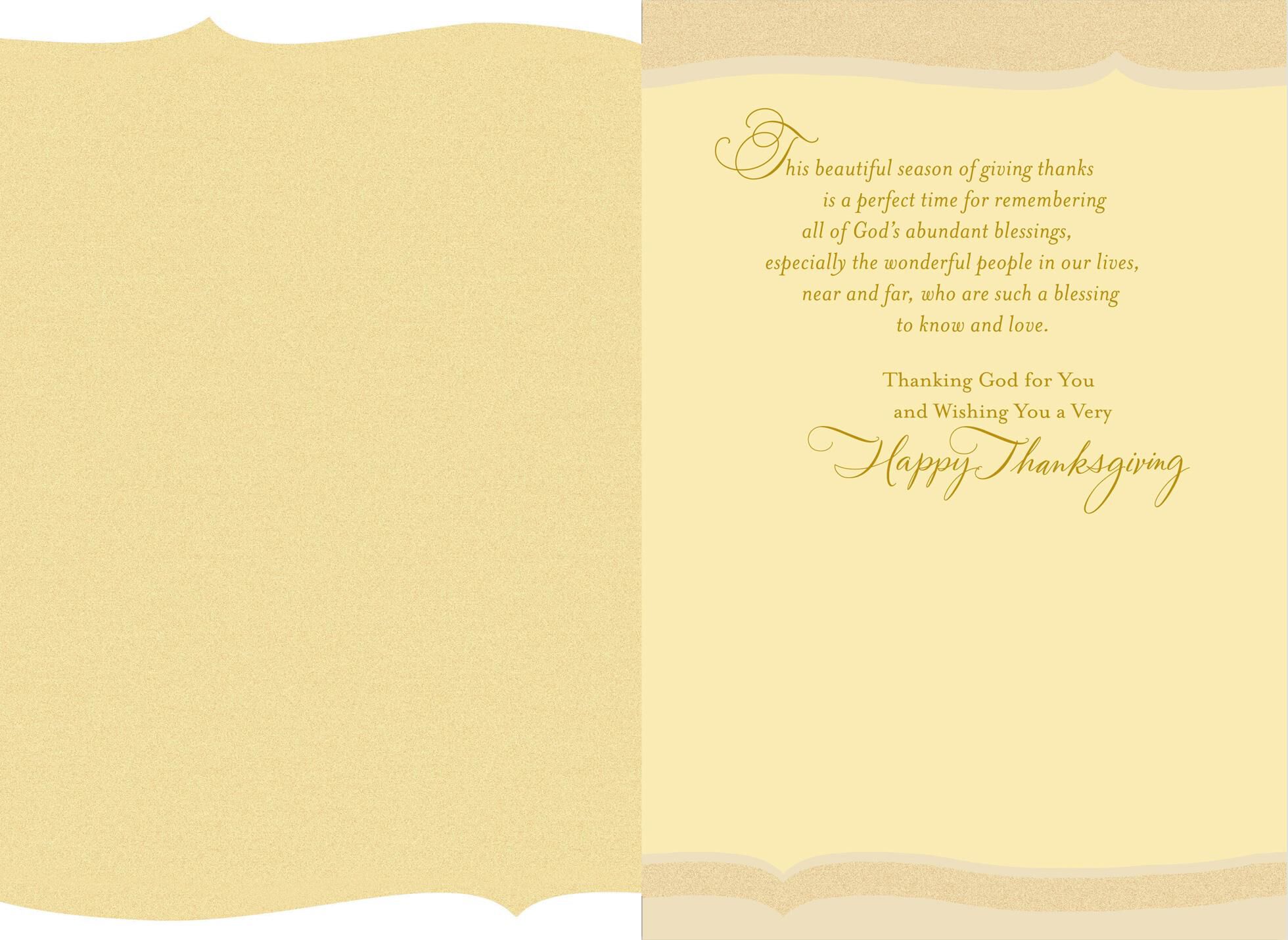 God's Abundant Blessings Religious Thanksgiving Card