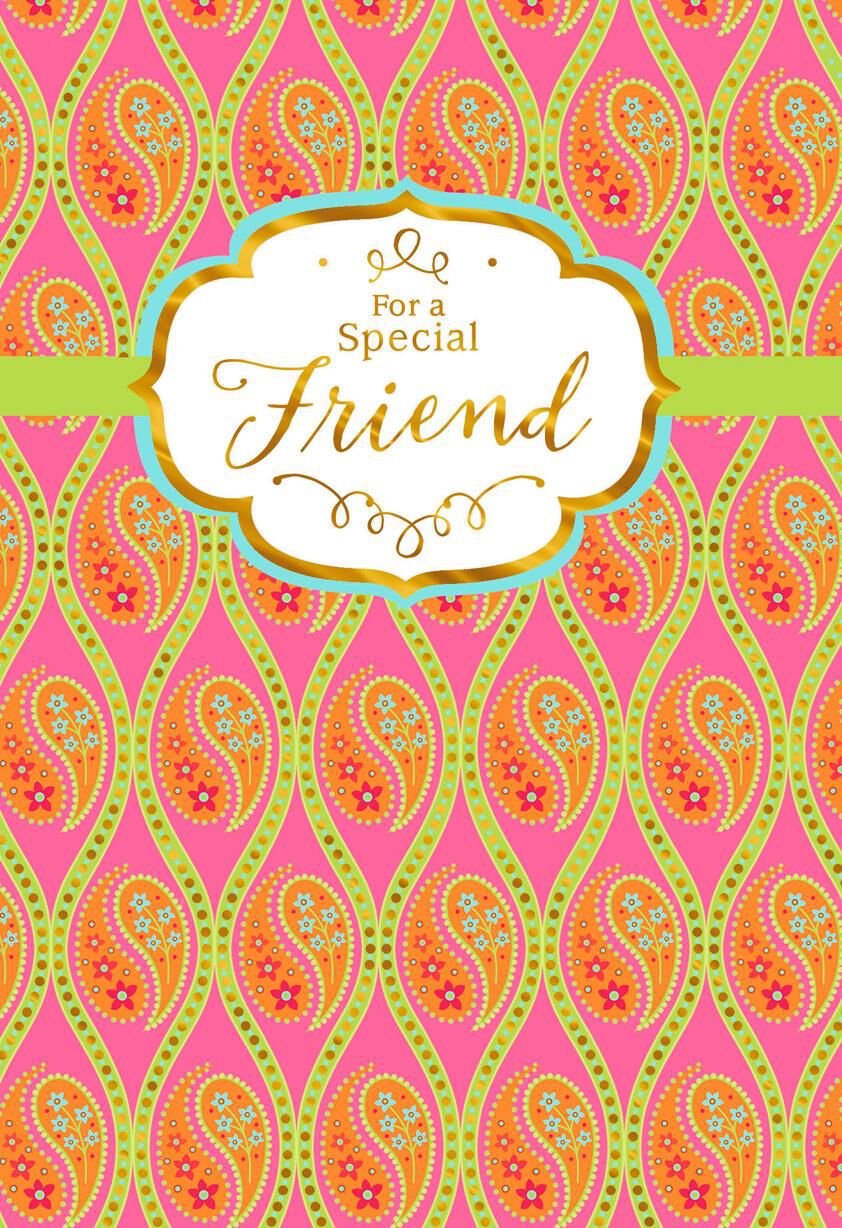 Paisley and Diamonds With Foil Friend Birthday Card