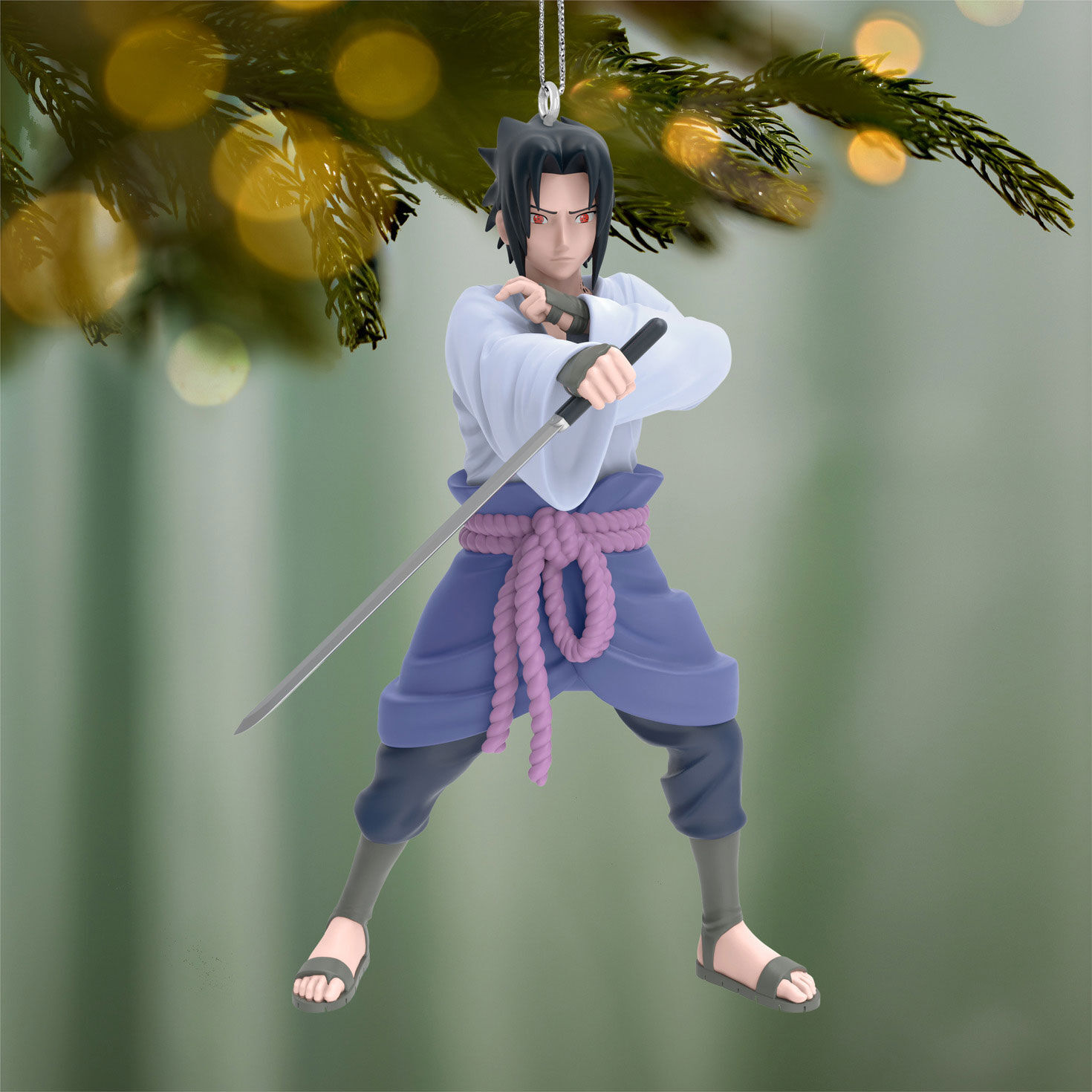 Naruto Sasuke Uchiha Keepsake Ornament Hanging on tree image number 2