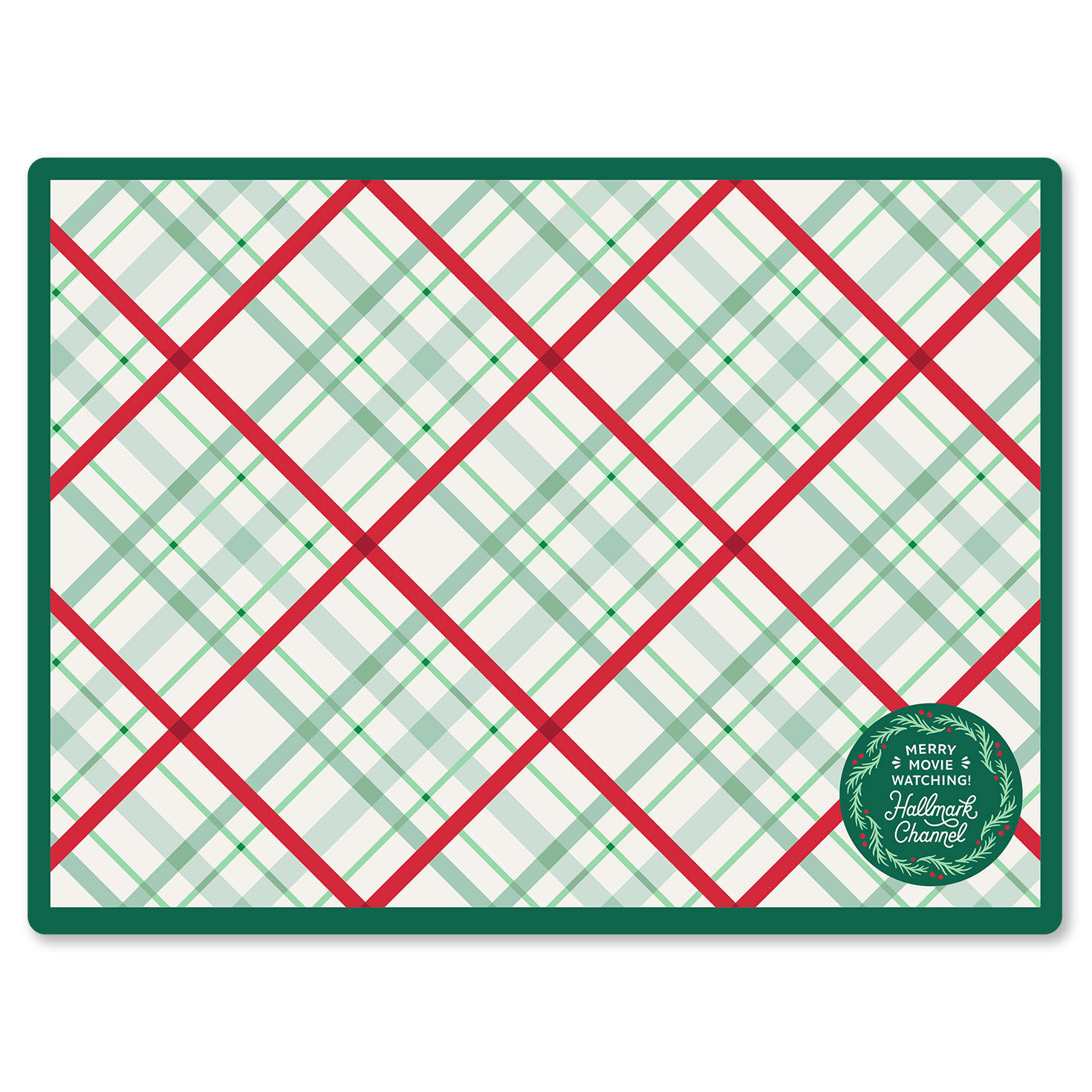 Red and Green Plaid Hallmark Channel Plush Blanket front flat image number 2