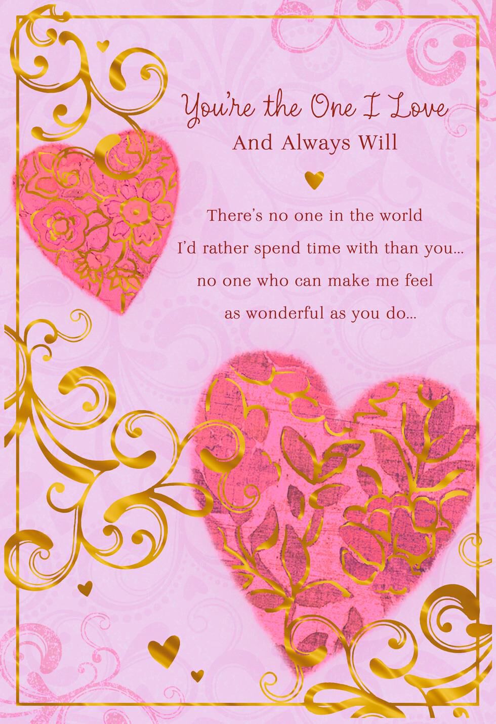 Scrollwork and Hearts on Pink Love Card