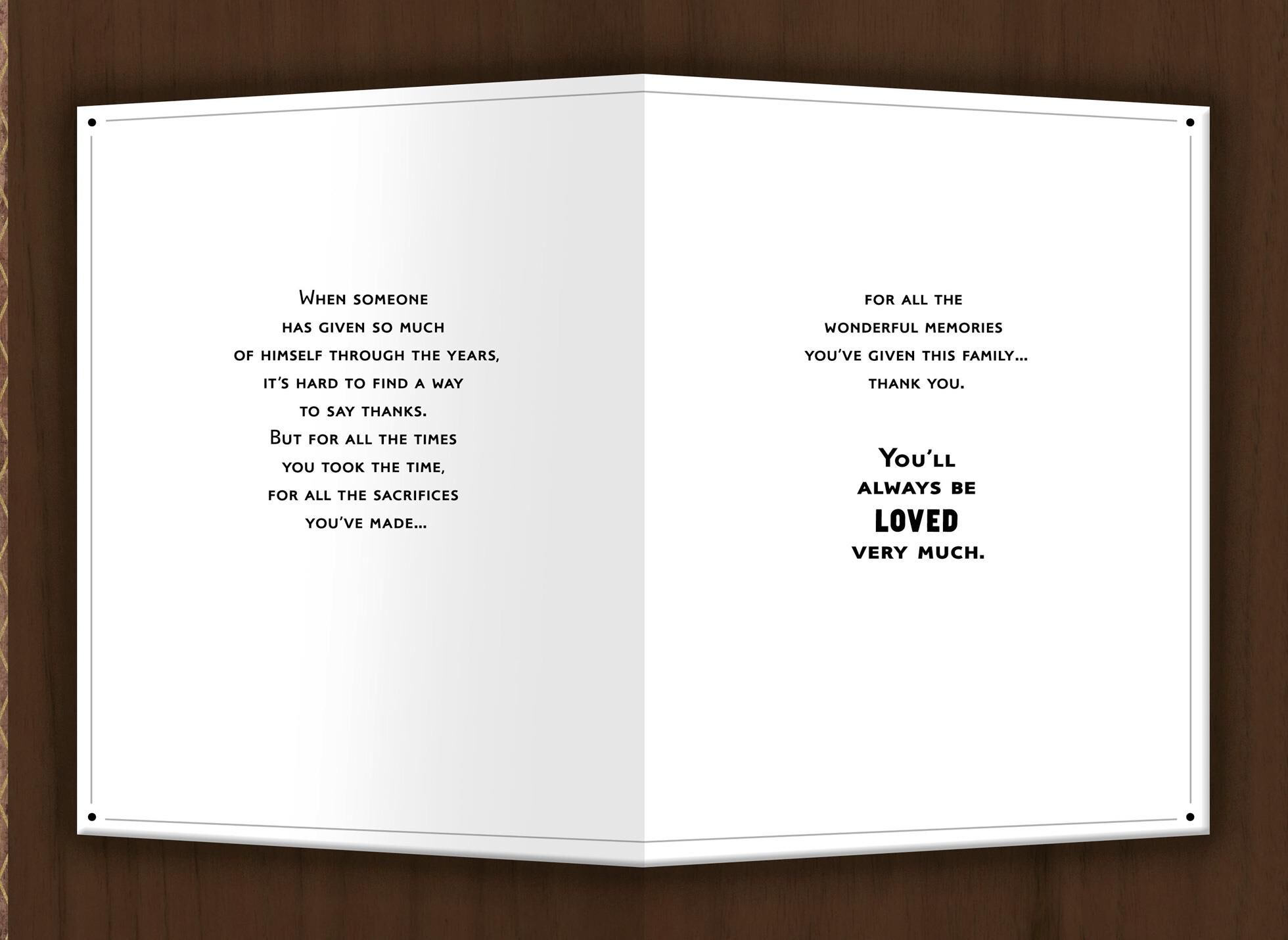 Your Family's Happiness Father's Day Card