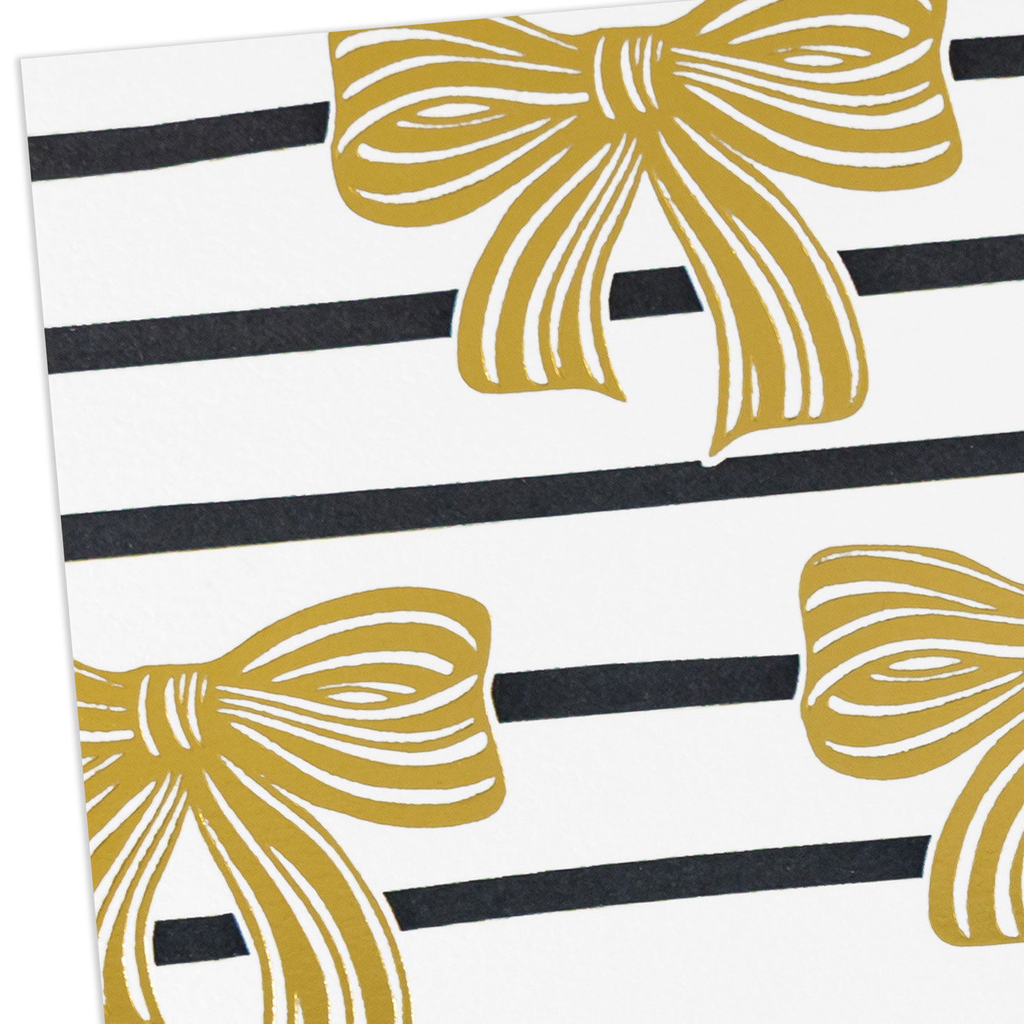 Gold Bows and Black Stripes Blank Note Cards Pack Cover Detail image number 4