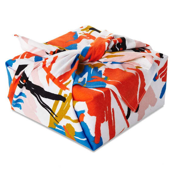 26" Abstract Doodles on Cream Fabric Gift Wrap