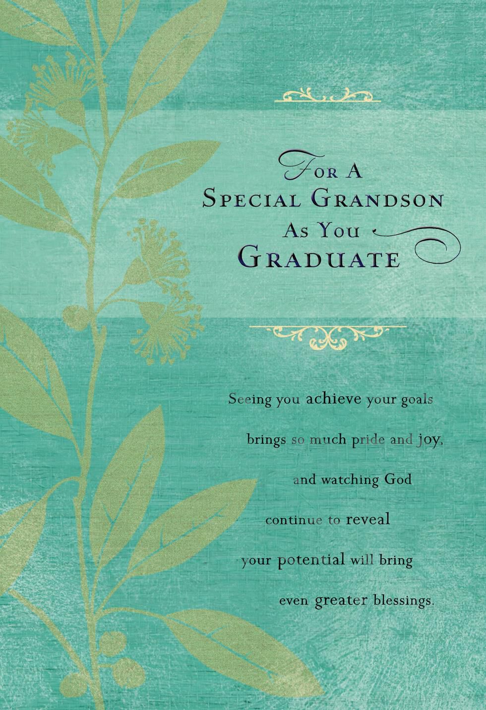 God's Plan For You Religious Graduation Card for a Grandson