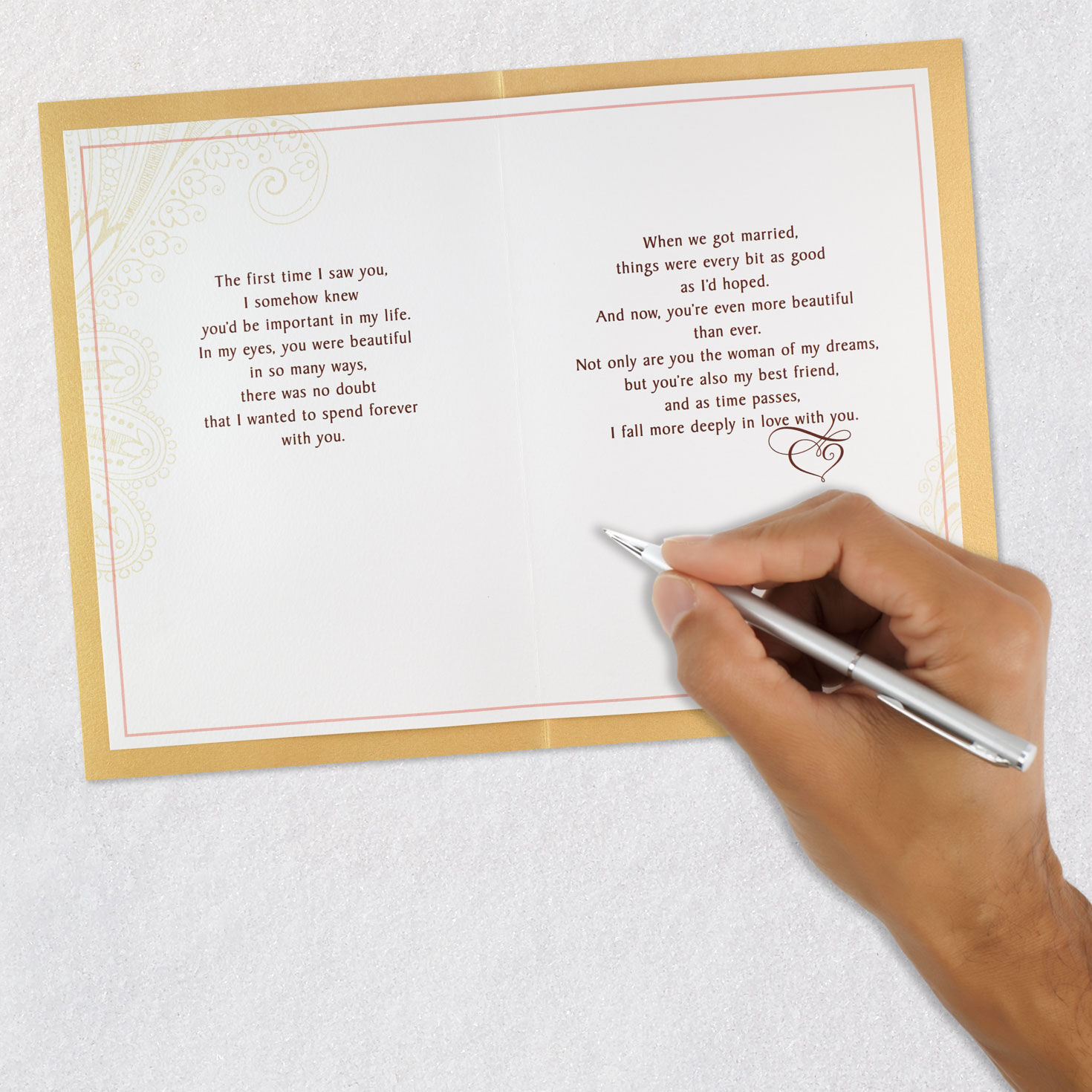 Pink Floral Frame Anniversary Card for Wife  image number 7