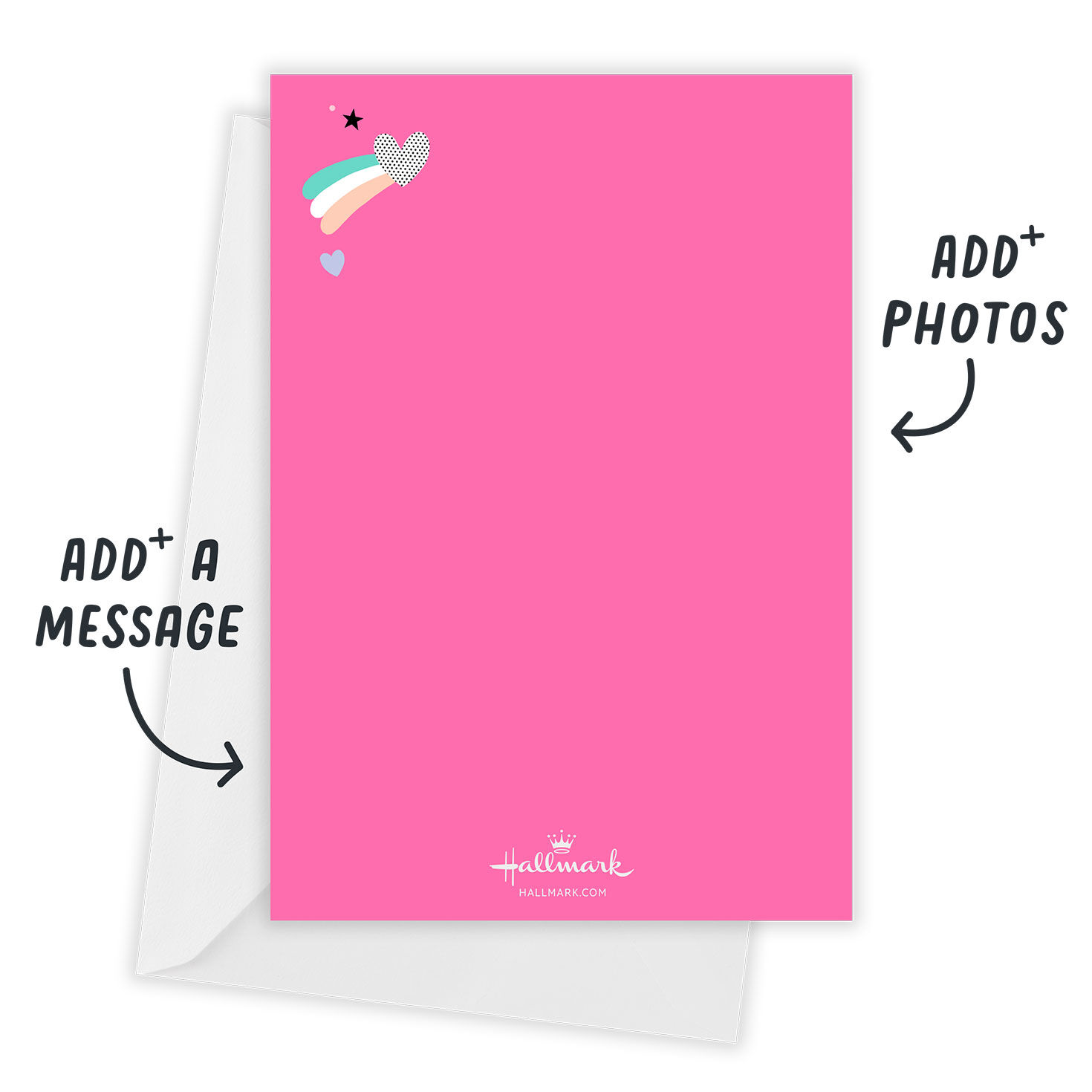 Yay With Faces Personalized Party Invitation Card back with Envelope indicating personalization image number 3