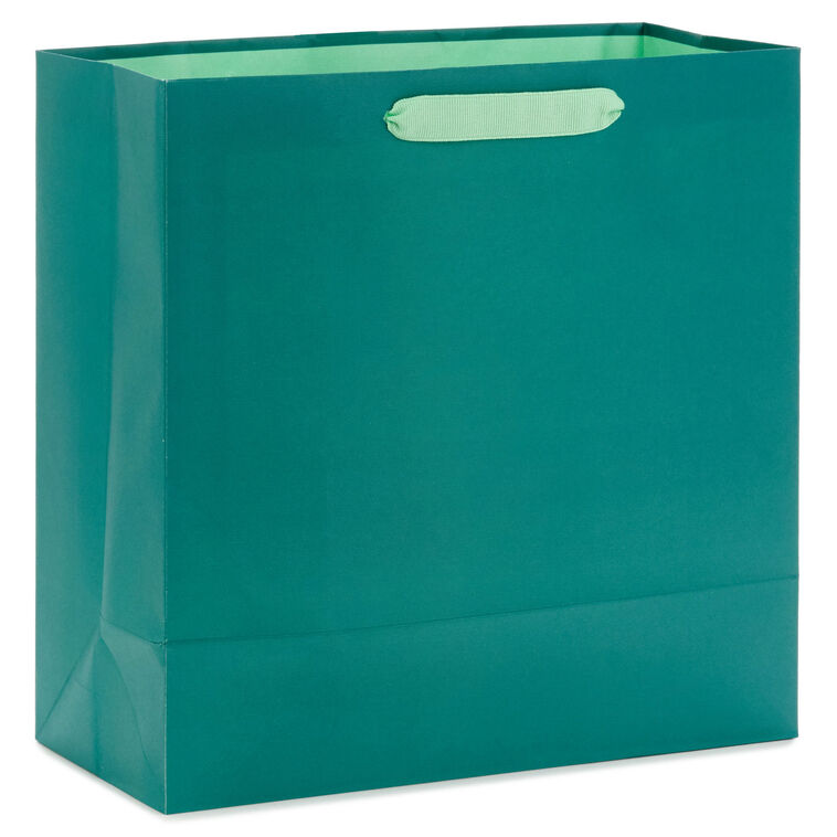 Poinsettias Large Square Christmas Gift Bag Back image number 6
