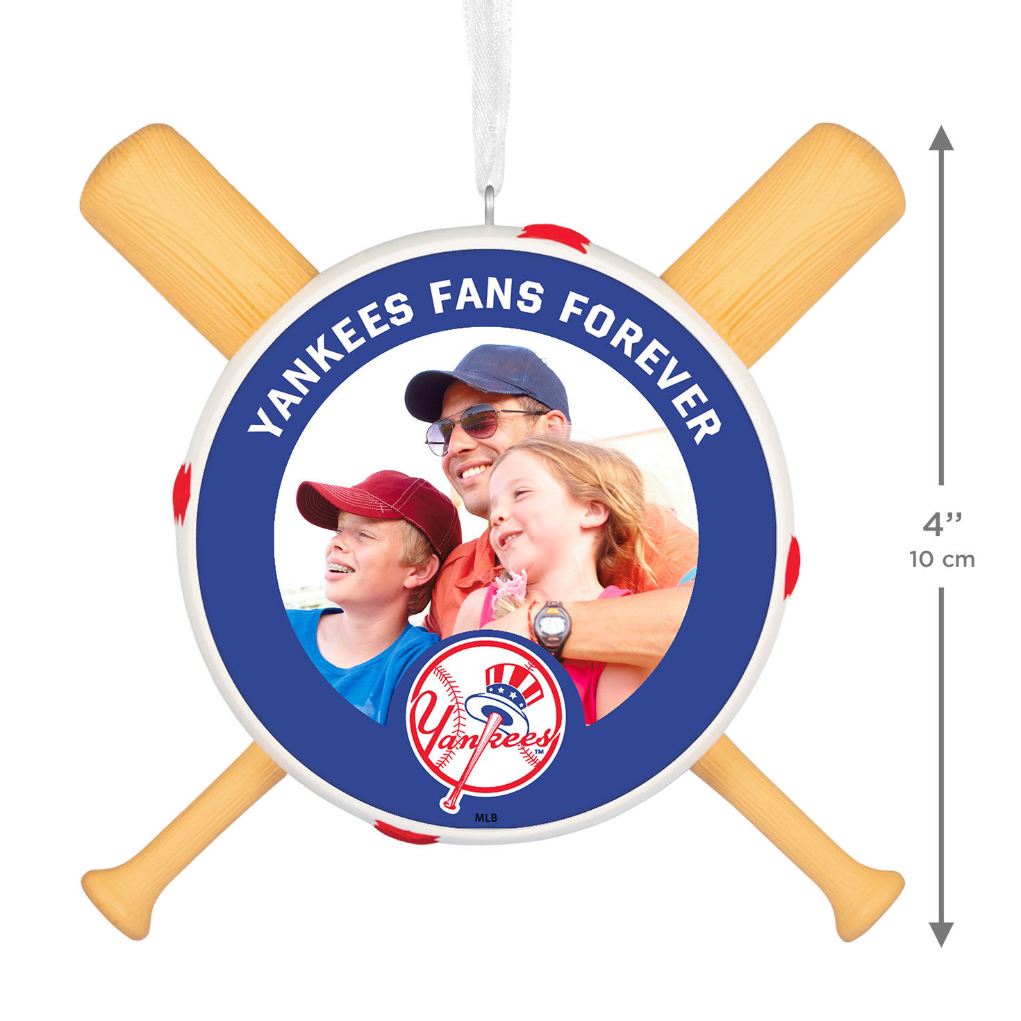 New York Yankees Personalized Photo Text Ornament measurement image number 4