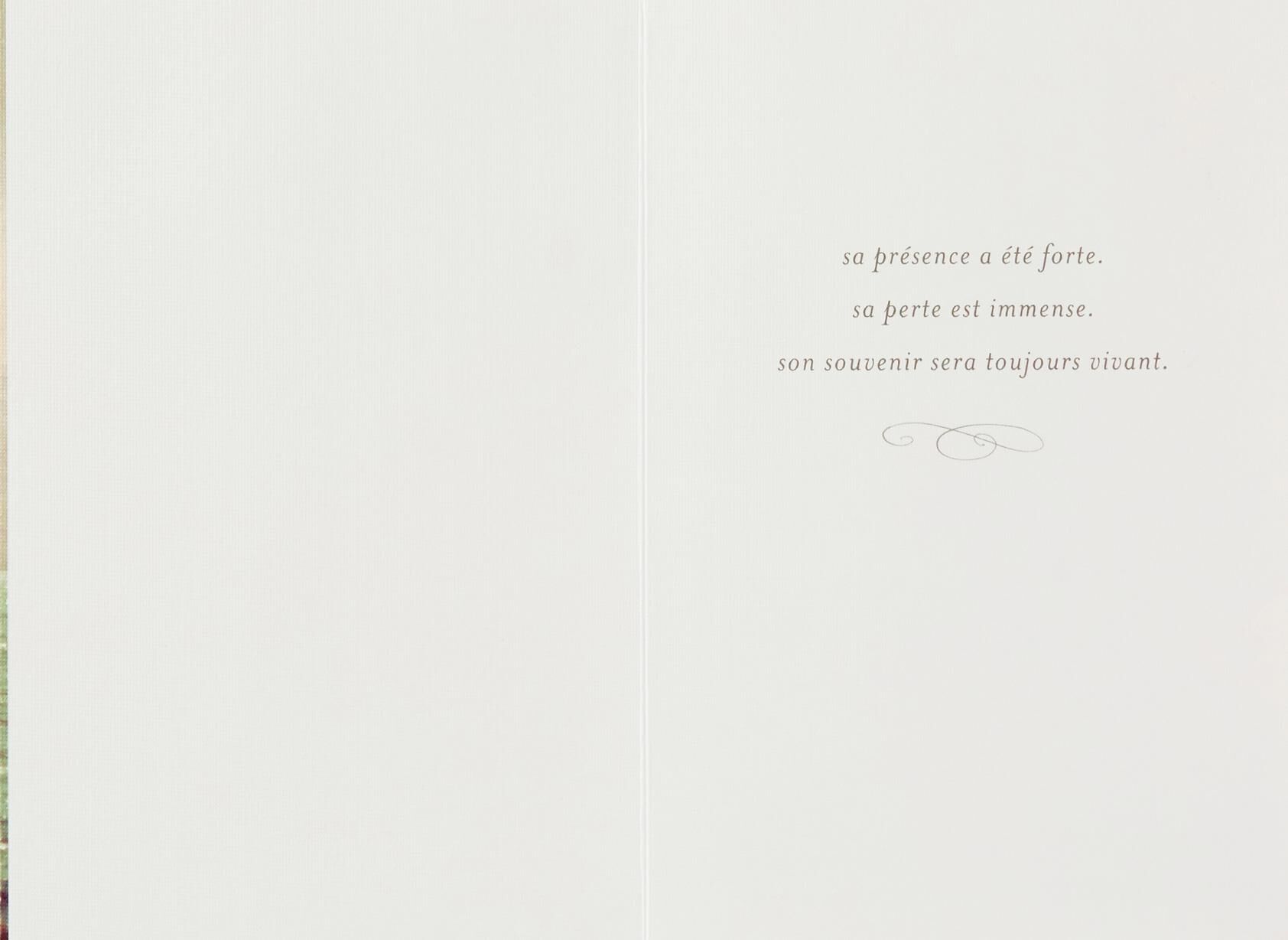 A Rare Soul Remembered French-Language Sympathy Card