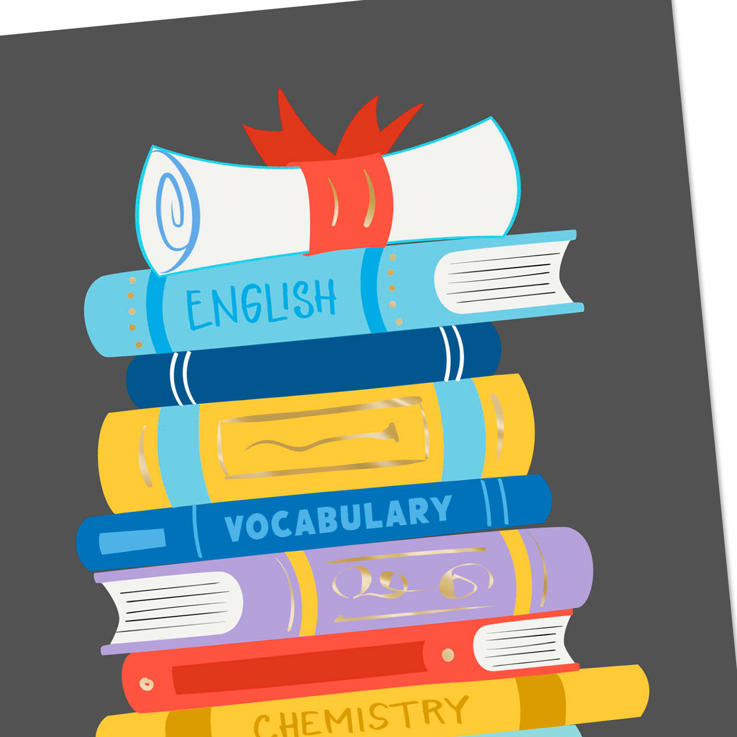 Diploma on Textbooks Graduation Gift Card Holder  image number 5