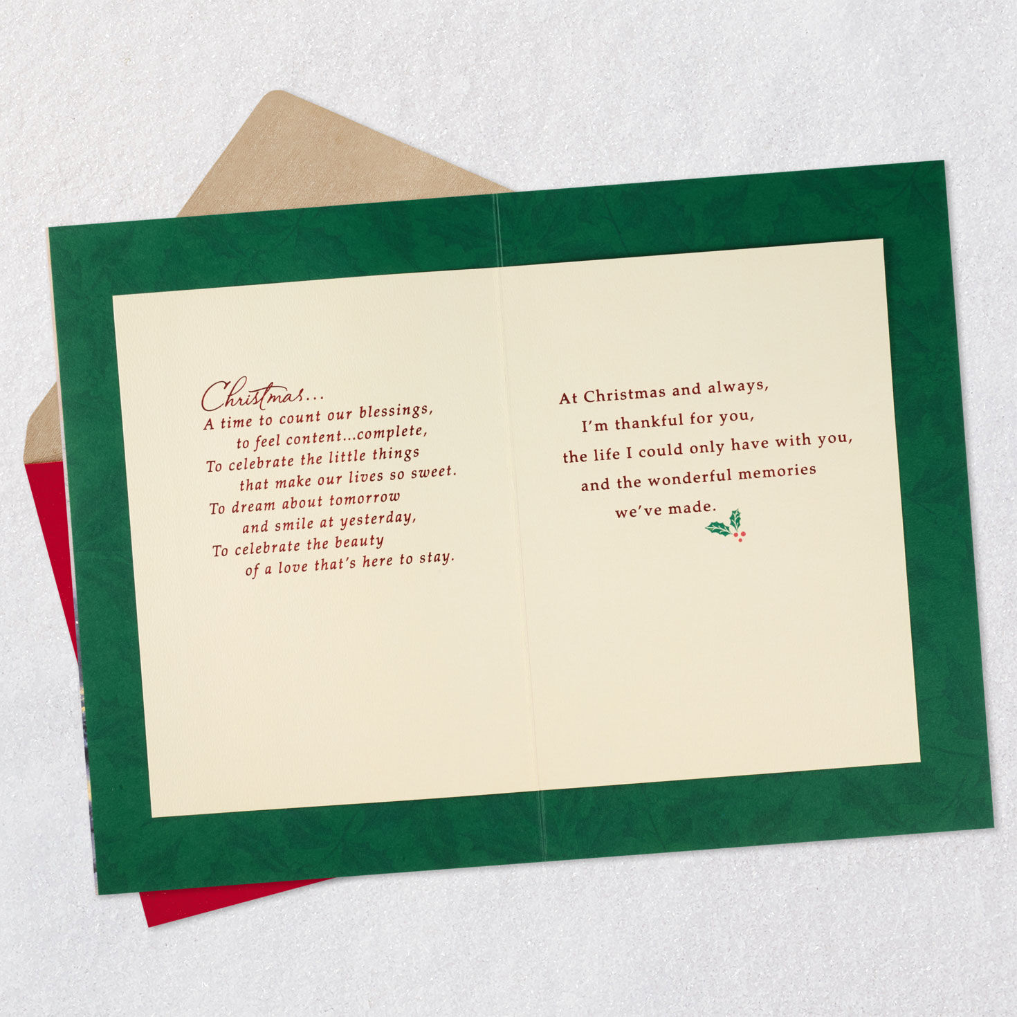 Thomas Kinkade "Christmas Eve" Husband Christmas Card Open card with envelope image number 4