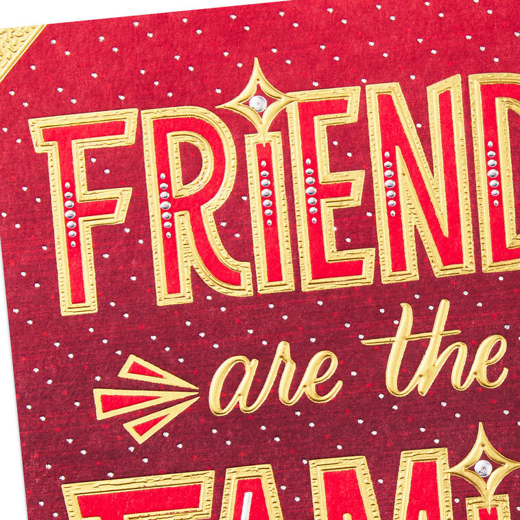 Red and Gold Lettering Friend Christmas Card Card Front Detail image number 5