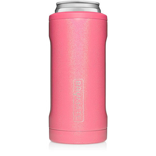 BruMate Glitter Pink Stainless Steel Skinny Can Cooler, 12 oz., 
