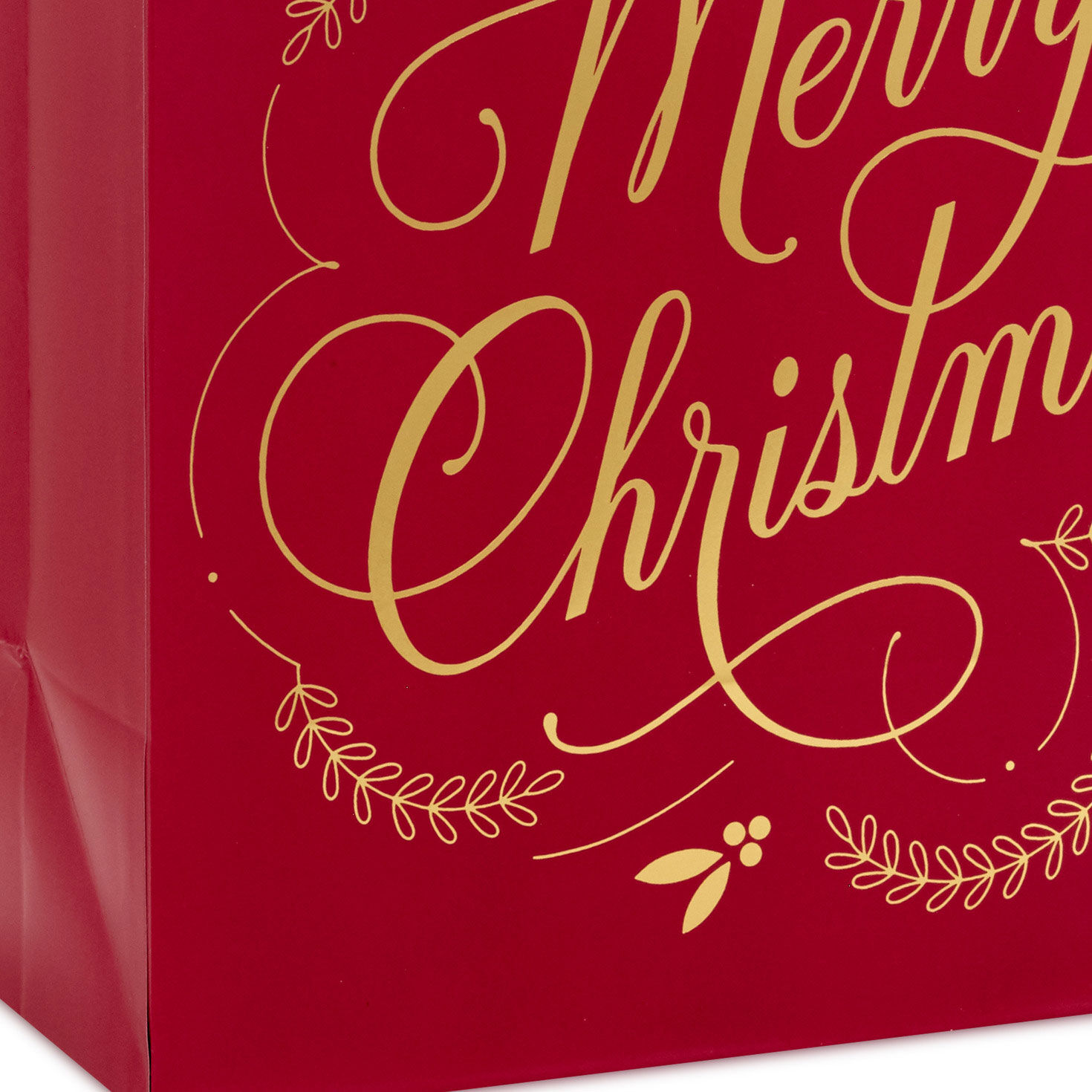 9.6" Gold Merry Christmas on Dark Red Medium Gift Bag for only USD 3.99 | Hallmark