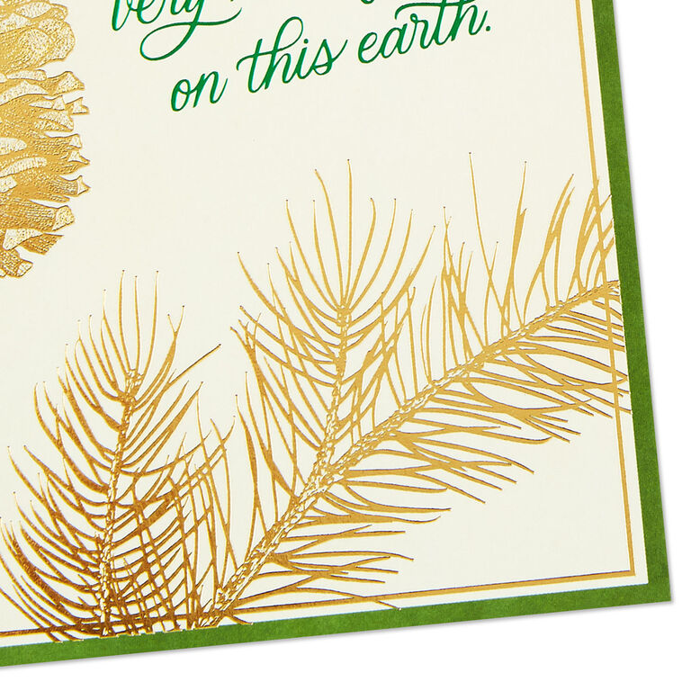 Gold Pine Cones Husband Christmas Card Card Front Detail image number 6