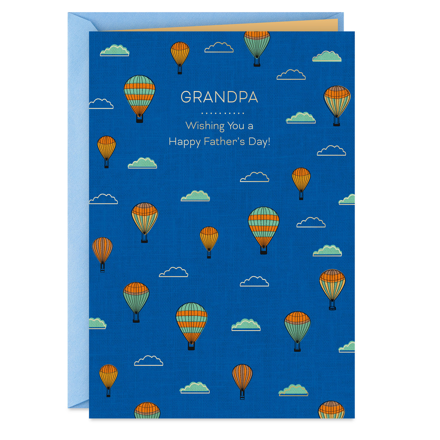 Warm Wishes, Hot Air Balloons Father's Day Card for Grandpa