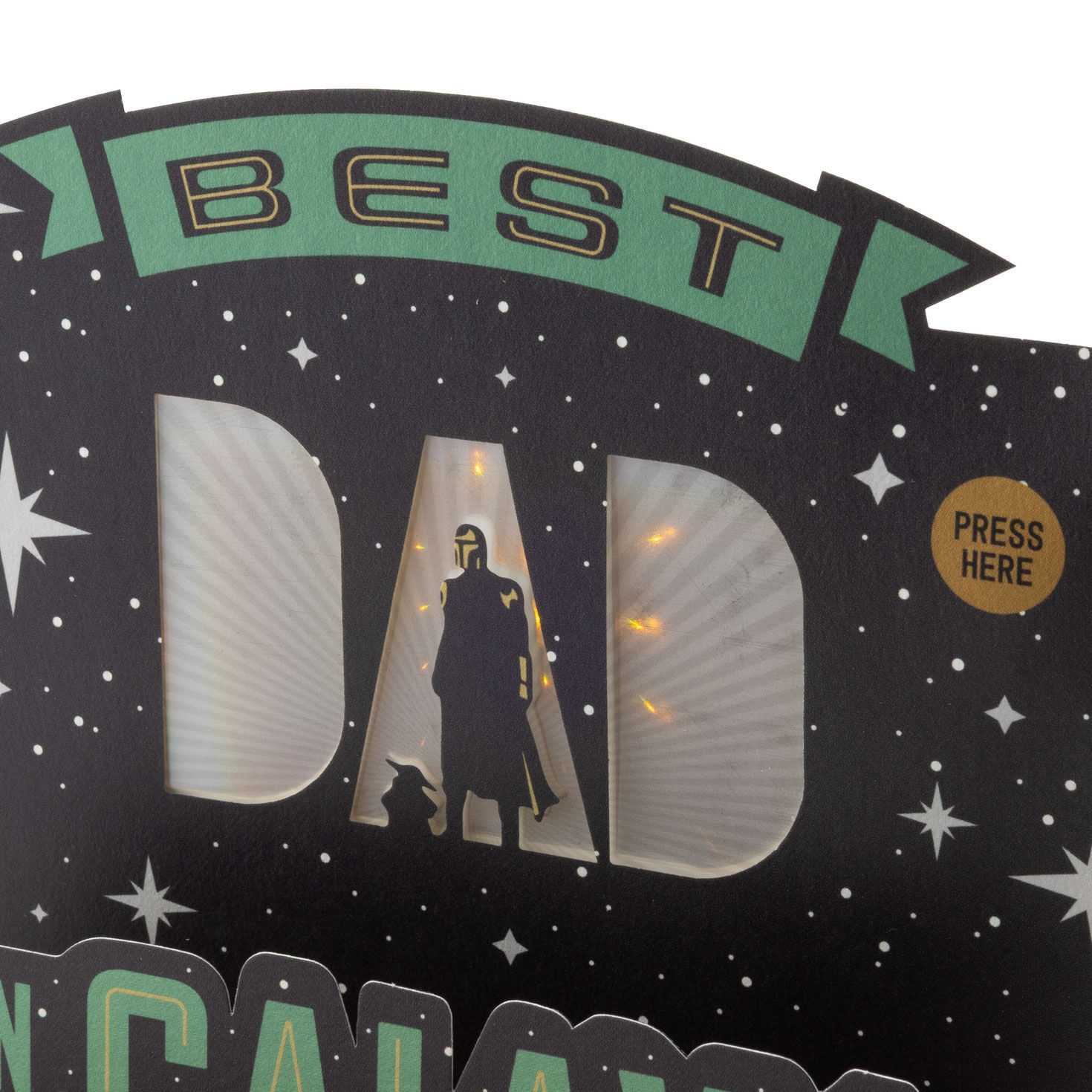 Mandalorian Father's Day Card With Music and Light Card Front Detail image number 4