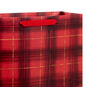 Red and Black Plaid Extra-Large Holiday Gift Bag Handle Detail image number 4