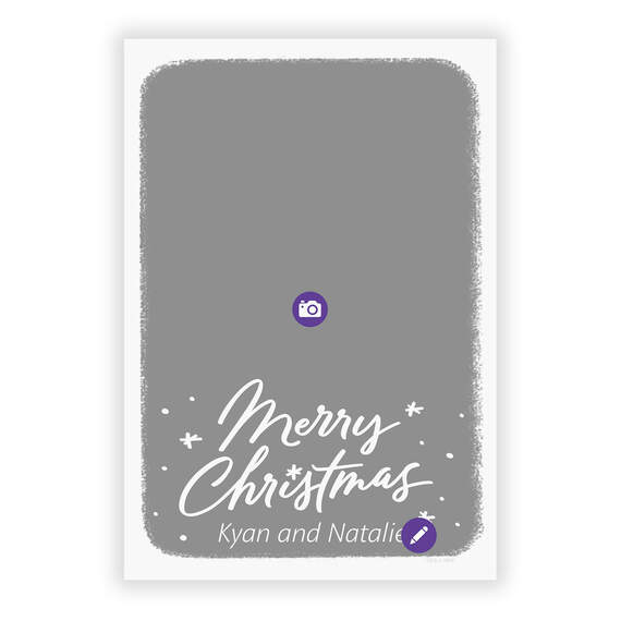 White Frame Merry Flat Christmas Photo Card, , large image number 5