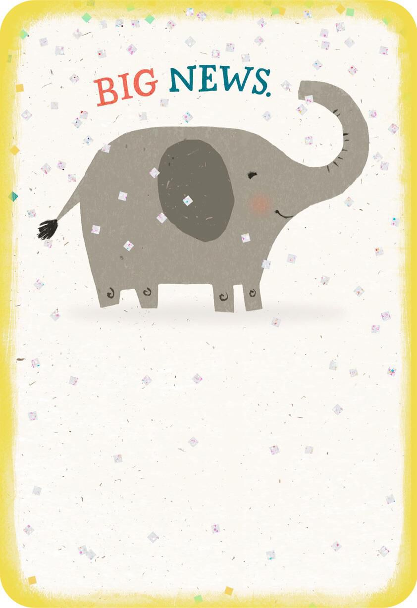 Big News Elephant Congratulations Card